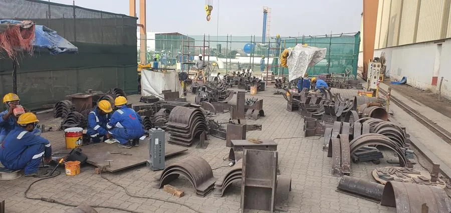 Pipe support fabrication yard